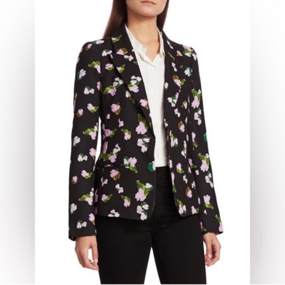 Tanya Taylor Waverly Floral Long Sleeve Blazer Coat Jacket